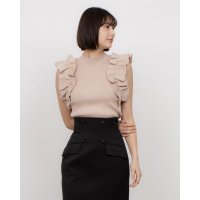 12Twelve Agenda/トゥエルブアジェンダ 12Twelve Agenda スパンコールラメギャザースリーブニットプルオーバー/507789241