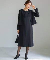 WHITE JOOLA/ホワイトジョーラ WHITE JOOLA 【洗濯機可！ストレッチ！防シワ！】ブラックフォーマル フレアーノーカラージャケット×タックワンピース/507789396