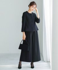 WHITE JOOLA/ホワイトジョーラ WHITE JOOLA 【洗濯機可！ストレッチ！防シワ！】慶事・弔事で使える！ペプラムジャケット見え＆ワイドパンツ2点セット/507789399