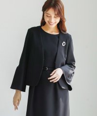 WHITE JOOLA/ホワイトジョーラ WHITE JOOLA ダブルピケクロス・きちんと見えカラーレスフレア袖ジャケット/507789411