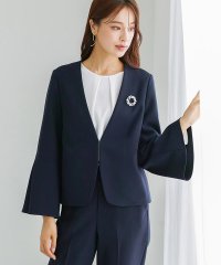 WHITE JOOLA/ホワイトジョーラ WHITE JOOLA ダブルピケクロス・きちんと見えカラーレスフレア袖ジャケット/507789411