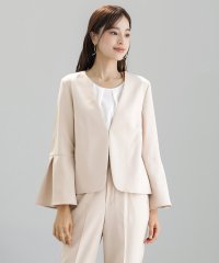 WHITE JOOLA/ホワイトジョーラ WHITE JOOLA ダブルピケクロス・きちんと見えカラーレスフレア袖ジャケット/507789411