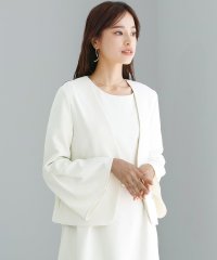 WHITE JOOLA/ホワイトジョーラ WHITE JOOLA ダブルピケクロス・きちんと見えカラーレスフレア袖ジャケット/507789411