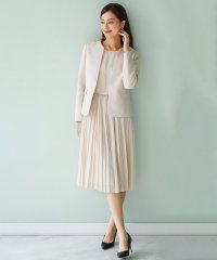 WHITE JOOLA/ホワイトジョーラ WHITE JOOLA ワッフルピケカラーレスジャケット＆シフォンジョーゼットプリーツワンピースSET/507789418
