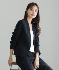 EMILYAN/エミリアン Emilyan 【手洗いできるハイストレッチジョーゼット】カラーレスジャケット＆テーパードパンツ/セットアップスーツ/507789426