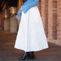 Sawa a la mode/サワアラモード Sawa a la mode 軽いのに暖かなボール刺繍キルティングスカート/507789521