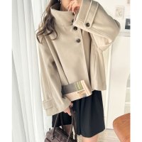 Classical Elf/クラシカルエルフ Classical Elf 1枚でトレンドシルエットに♪2wayスタンドカラーボリュームスリーブニットメルトンジャケットコート/507789580
