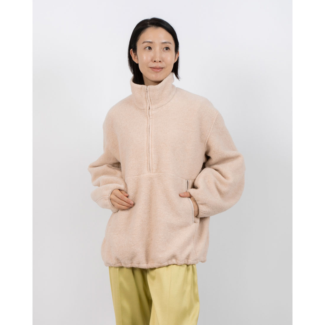 クラネ CLANE SLIVER HALF ZIP TOPS/IVORY/F(507790165 クラネ CLANE SLIVER HALF ZIP TOPS/IVORY/F(507790165