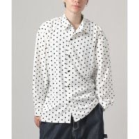 LUXSTYLE/ラグスタイル LUXSTYLE ドット柄レギュラーカラー長袖シャツ/レギュラーカラー ドット柄 水玉 白 黒 総柄 モノトーン オーバーサイズ/507790318
