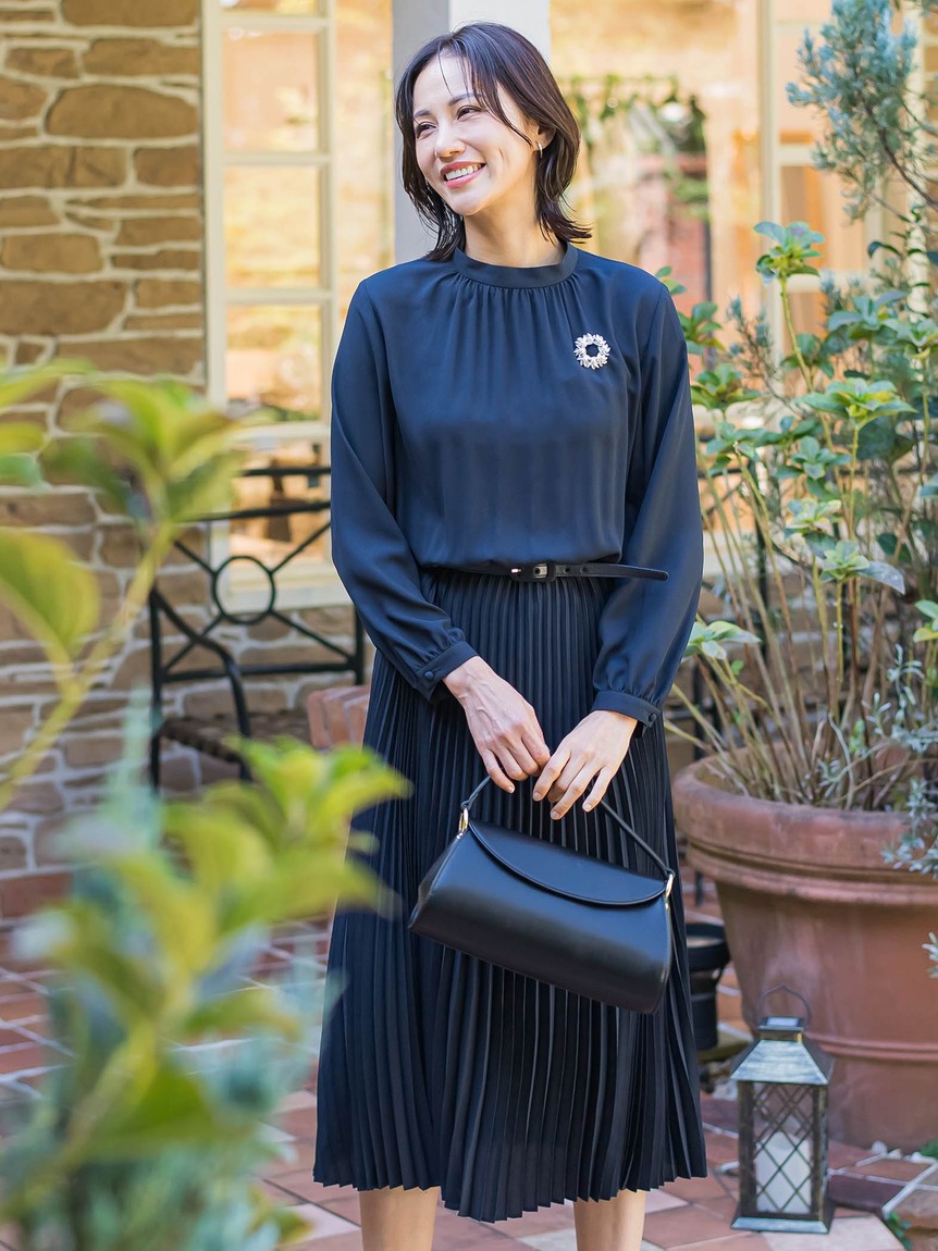 ロートレアモン ドレス ワンピース ロング M 黒 ジョーゼットワンピース | LAUTREAMONT DE CLASSE（Women