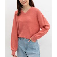 Honeys/ハニーズ Honeys Vネックラメニット トップス ニット セーター 長袖 UVカット ウォッシャブル ラメ Vネック ドロップショルダー フェミニン レディ/507791448