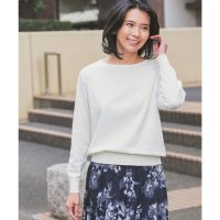 Honeys/ハニーズ Honeys ボートネックニット トップス ニット セーター 長袖 ボートネック 無地 ボーダー柄 レーヨン混 シンプル ECOVERO 春 白 黒 /507791486