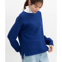 Honeys/ハニーズ Honeys ガーター編ニット トップス ニット セーター 長袖 無地 ボーダー柄 クルーネック 綿混 アクリル混 スリット フェミニン 春 白 レデ/507791489