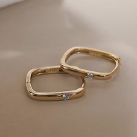 Noelmarket/ノエルマーケット Noelmarket フープピアス 金属アレルギー対応 スクエア型 つけっぱなし シンプル 上品 オフィス 両耳用 18kコーティング/507791594