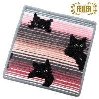 FEILER/フェイラー FEILER FEILER フェイラー ハンカチ タオル タオルハンカチ 25cm Black Kitty 212 Grey ブラックキティ 子猫 /507791609