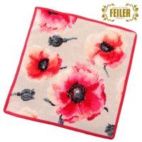 FEILER/フェイラー FEILER FEILER フェイラー ハンカチ タオル タオルハンカチ 30cm Corn Poppy 113 Coral コーンポピー ヒナゲシ/507791611