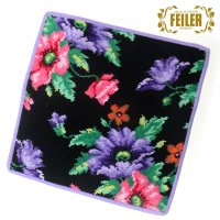 FEILER/フェイラー FEILER FEILER フェイラー ハンカチ タオル タオルハンカチ 30cm Mohn Schwarz 052 Violet ミリアム・シュワ/507791637