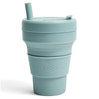 stojo/タンブラー BIGGIE 470ml 持ち運び 蓋付き ストロー付き 折りたためる 【返品不可商品】/507367464