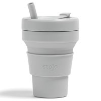 stojo/タンブラー BIGGIE 470ml 持ち運び 蓋付き ストロー付き 折りたためる 【返品不可商品】/507367464