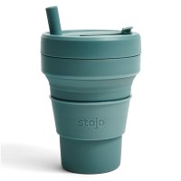 stojo/タンブラー BIGGIE 470ml 持ち運び 蓋付き ストロー付き 折りたためる 【返品不可商品】/507367464