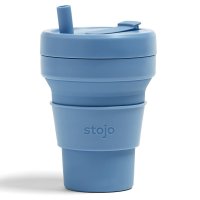 stojo/タンブラー BIGGIE 470ml 持ち運び 蓋付き ストロー付き 折りたためる 【返品不可商品】/507367464