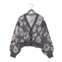 STYLEBLOCK/スタイルブロック STYLEBLOCK 花柄ジャガード起毛ニットショート丈カーディガン/507726600