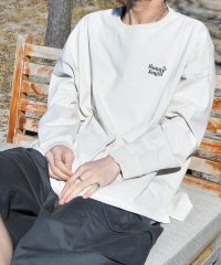 SUNNY SMITH/サニースミス Sunny Smith ヤシの木ロゴ ワンポイント刺繍ピグメント加工ロングスリーブTシャツ/507792727