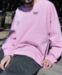 SUNNY SMITH/サニースミス Sunny Smith ヤシの木ロゴ ワンポイント刺繍ピグメント加工ロングスリーブTシャツ/507792727