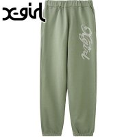 X-girl/エックスガール X－girl RHINESTONE STAR CURSIVE LOGO SWEAT PANTS ASH [105244031004]/507794201