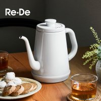 Re・De Kettle/特典付き リデケトル Re・DeKettle 電気ケトル ポット 1L 持ち運び 温度調整 ステンレス 湯沸かし やかん 細口 ホーロー調 EK01A－10WT/507795012