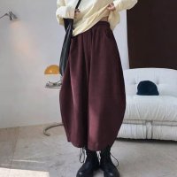 Belle Cie/ベルシー Belle Cie サルエルパンツ バルーン ワイド バレルレッグ ボトム 秋冬 無地 レディース 韓国ファッション ゆったり 個性的 きれいめ シン/507795188