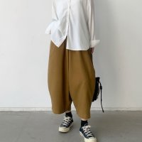 Belle Cie/ベルシー Belle Cie サルエルパンツ バルーン ワイド バレルレッグ ボトム 秋冬 無地 レディース 韓国ファッション ゆったり 個性的 きれいめ シン/507795188