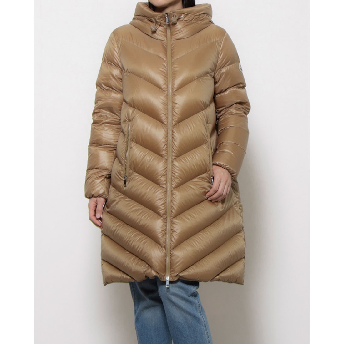 MONCLER モンクレール　シンプル　ロング　ダウンジャケット　茶色　ブラウン MONCLER モンクレール シンプル ロング ダウンジャケット 茶色