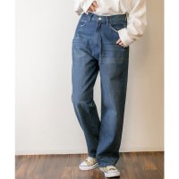 JUNGLE JALOPY/ジャングルジャロピー JUNGLE JALOPY デニムハイライズ デニムストレートパンツ 程よくゆるっとしたルーズシルエット M L LL 3L 4L レディ/507795934