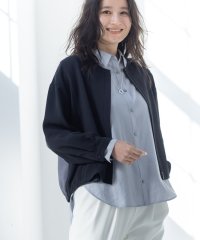 インディヴィ INDIVI 【洗える】凹凸素材シンプルブルゾン