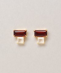 TAKE-UP/テイクアップ TAKE－UP K18・K10 ガーネット ローズクォーツ ワンポイントピアス( YG)/507798099