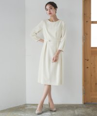 WHITE JOOLA/ホワイトジョーラ WHITE JOOLA オフィスもフォーマルも軽キレイ 【 洗濯機で洗える 】 杢調フィット＆フレアワンピース/507798899