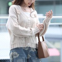 Sawa a la mode/サワアラモード Sawa a la mode パールを添えた花が咲くニットカーディガン/507799040