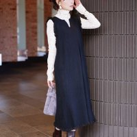 Sawa a la mode/サワアラモード Sawa a la mode シアーフリルロングニットワンピース/507799044