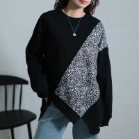Sawa a la mode/サワアラモード Sawa a la mode 辛口なトレンドをMIXレオパード切替トップス/507799076