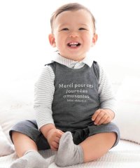 fillot de bebe reduction/天竺ボーダーシャツ&ロンパースセット(70~80cm)/507801234