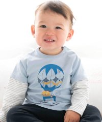 fillot de bebe reduction/天竺重ね着風気球ボーダー長袖Tシャツ(70~90cm)/507801241