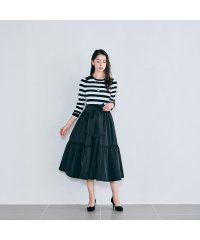 Audie a Muses/ニット×タフタMIXワンピース/507802491
