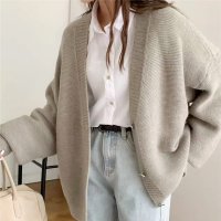 Forcement/フォースメント Forcement Vネックデザインのボタン付きゆったりカーディガン/507802881