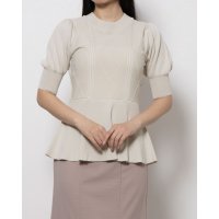 12Twelve Agenda/トゥエルブアジェンダ 12Twelve Agenda ケーブル編みペプラム5分袖ニットプルオーバー/507803035