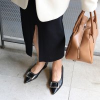 Fin/フィン Fin ポインテッドトゥバックルフラットシューズ【低反発スポンジ入り】/507803044