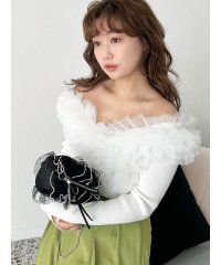 LILY BROWN/ボリュームチュールドッキングニットトップス/507803356