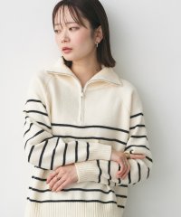 ad thie/アドティエ ad thie 【2025SS新作】ハーフジップボーダーニット/507804185