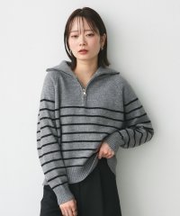 ad thie/アドティエ ad thie 【2025SS新作】ハーフジップボーダーニット/507804185
