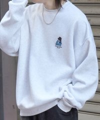 ILL‘S/イルズ ILL'S ガールイラストワンポイント刺繍 ビッグシルエット 裏起毛プルオーバースウェット カットソー ユニセックス/507804627